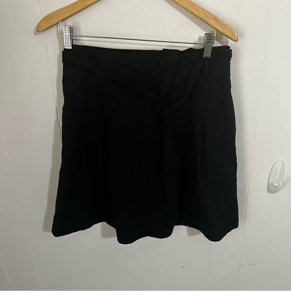 Banana Republic Black Skater Mini Skirt with Tie Front - Picture 1 of 4